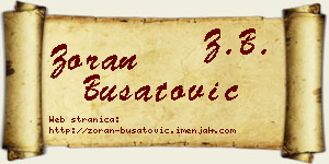 Zoran Bušatović vizit kartica